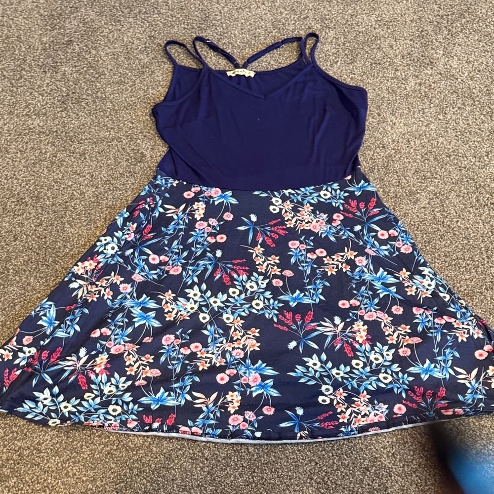 Floral Navy Blue Dress